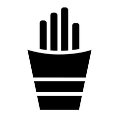 French Fries Potato Glyph Icon