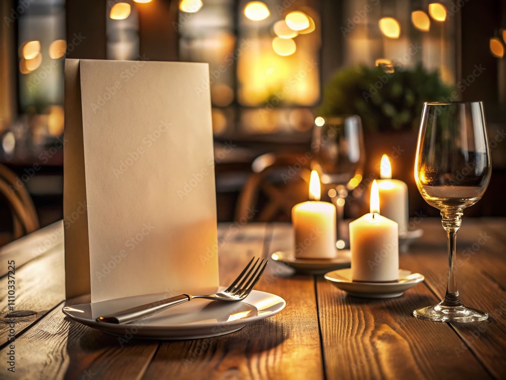 Aufkleber high-quality image of an empty restaurant menu card template with elegant design for culinary use an
