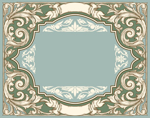 Decorative ornate retro design blank frame