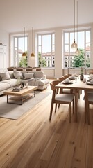 Fototapeta premium Interior design of modern apartment, living room and 