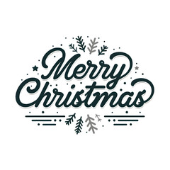 A Merry Christmas typography design. svg png isolated background. transparent background.
