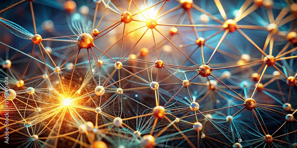 Poster intricate macro photography exploring the interconnectedness of social network structures through de