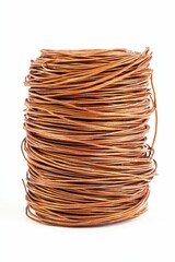 Obraz premium Coil of reddish-brown metallic wire.