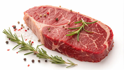 Fototapeta premium piece of juicy beef meat with sauce, isolated on white background