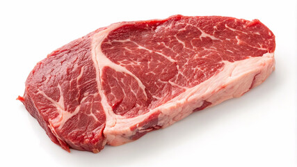 piece of juicy beef meat with sauce, isolated on white background