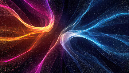 Fototapeta premium Grainy dark background, abstract color gradient, wave shape, banner, wallpaper, cover design