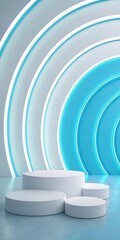 Obraz premium modern digital with circles technology background