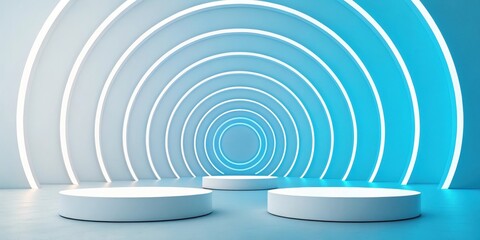 Obraz premium modern digital with circles technology background