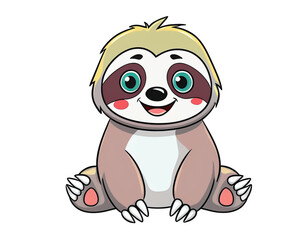 Obraz premium Sloth isolated on white background, cut out