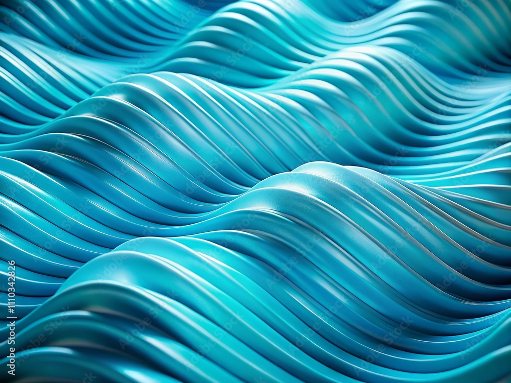 Poster liquid pastel blue wavy plastic texture with wrinkles and depth of field for generative ai imagery i