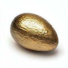 Fototapeta premium Golden egg on white background.