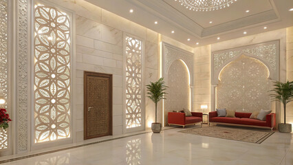 luxury interior with arabic style mosaic, place to relax