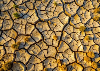 Aerial View of Cracked Grey Dry Ground Texture - Seamless Patterns for Backgrounds, Textures, and Nature Imagery
