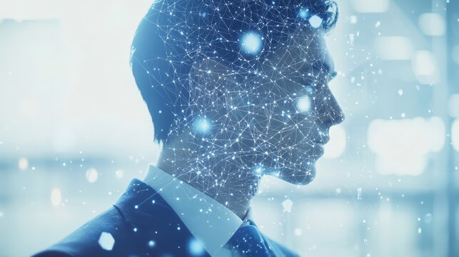 Businessman Neural Network  AI  Technology Concept