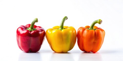 Colorful Mini Sweet Peppers Isolated on White Background - Fresh, Healthy, and Vibrant Vegetables for Culinary Use, Recipes, and Food Photography