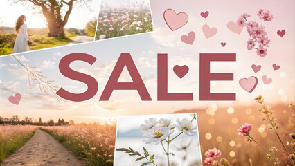 advertising banner Sales. advertisement. Vector romantic backgrounds