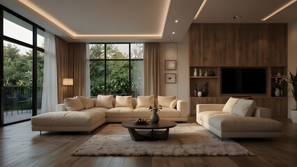 living room with fireplace