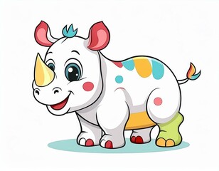 Naklejka premium rhino isolated on white background, cut out