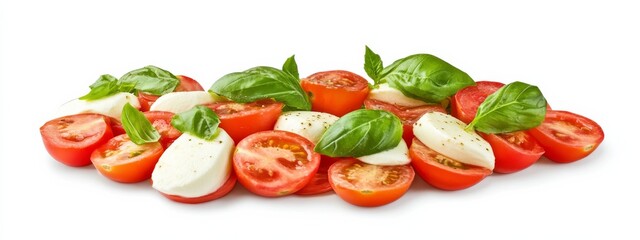 A classic Caprese salad with mozzarella, tomatoes, and basil
