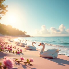 Obraz premium swan on the lake