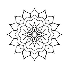 Abstract mandala with digital wave patterns.