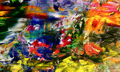 Fototapeta premium Abstract art background . Hand painting artwork on canvas 