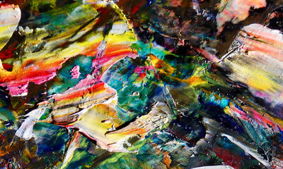 Fototapeta premium Abstract art background . Hand painting artwork on canvas 