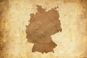 Old vintage paper textured map of Germany Country - Vector illustration. Germany Independence Day 3rd of October.