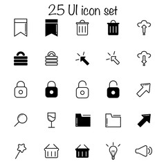 25 user interface icon set