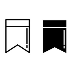 bookmark outline and solid icon set