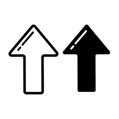 arrow outline and solid icon set