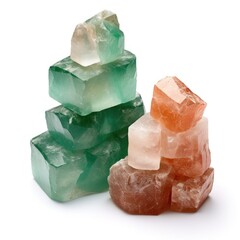 Obraz premium Green and orange crystal piles.