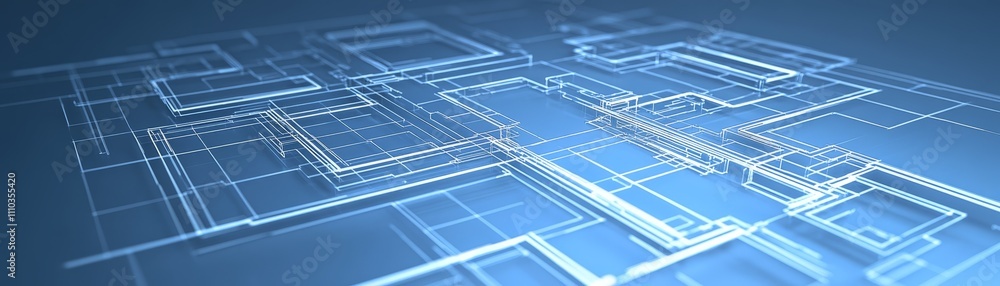 Poster abstract blue tech lines network circuit board grid digital background