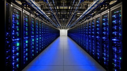 Illuminated Data Center Server Room Technology