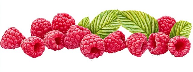  Cluster Juicy Raspberries With