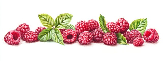  Cluster Juicy Raspberries With