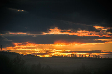 sunset over the river