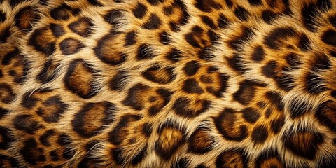 Modern Leopard Print Cat Fur Pattern on Brown Background for Trendy Interior Design and Fashion Applications in Textiles, Wallpapers, and Home Decor