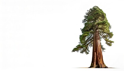 giant sequoia, giant redwood, Sierra redwood or Wellingtonia - Sequoiadendron giganteum - is a coniferous tree native to California USA and are the most massive trees on Earth. Isolated on white