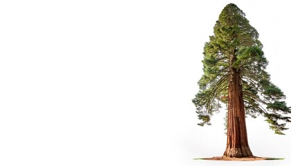 giant sequoia, giant redwood, Sierra redwood or Wellingtonia - Sequoiadendron giganteum - is a coniferous tree native to California USA and are the most massive trees on Earth. Isolated on white