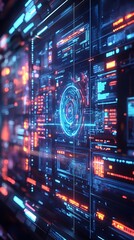 Ai powered financial, Futuristic AI Bank Teller Interface Concept