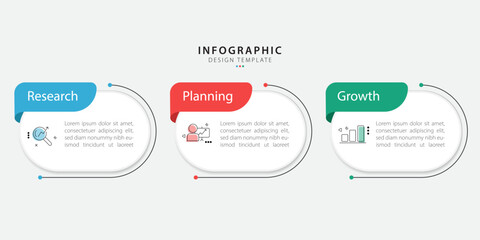 Business infographic template. 3 Step timeline journey. Process diagram, 3 options on white background, Infograph elements vector illustration.