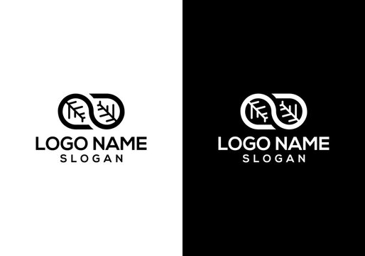 abstract leaf infinite logo vector
