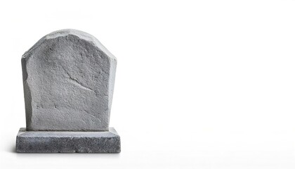 gravestone or tombstone is a stone marker, placed over the head of the grave may be called a headstone. A slab may be called a funeral stele or a stela. R.I.P. rest in peace.  Isolated on white