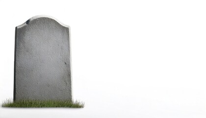 gravestone or tombstone is a stone marker, placed over the head of the grave may be called a headstone. A slab may be called a funeral stele or a stela. R.I.P. rest in peace.  Isolated on white