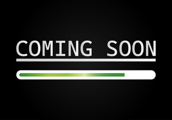 Barra de carga verde con palabra de se viene pronto o coming soon