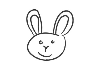 Icono negro de conejo de trazo negro de pincel