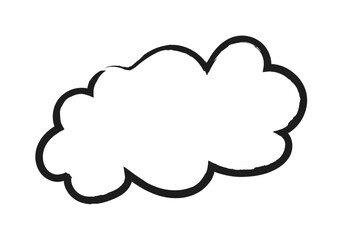 Nube hecho con trazado de pincel negro