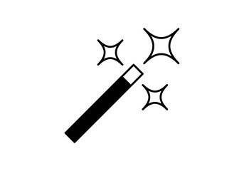 Icono negro de varita mágica de programa de edición