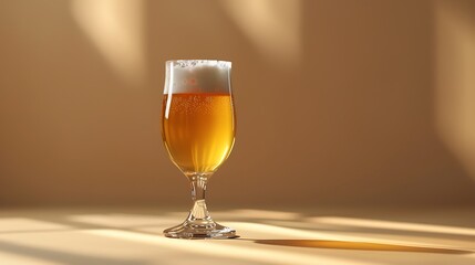 Unlabeled beer glass in a studio environment